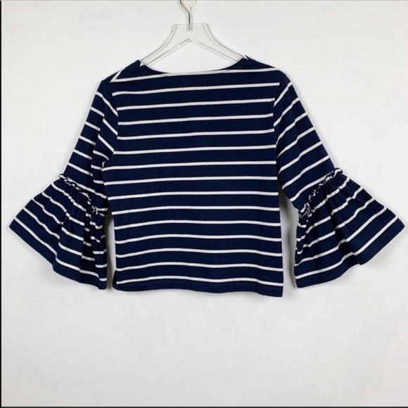 Madewell Irwin Stripe Ruffle Sleeve Top Medium - Picture 6 of 8